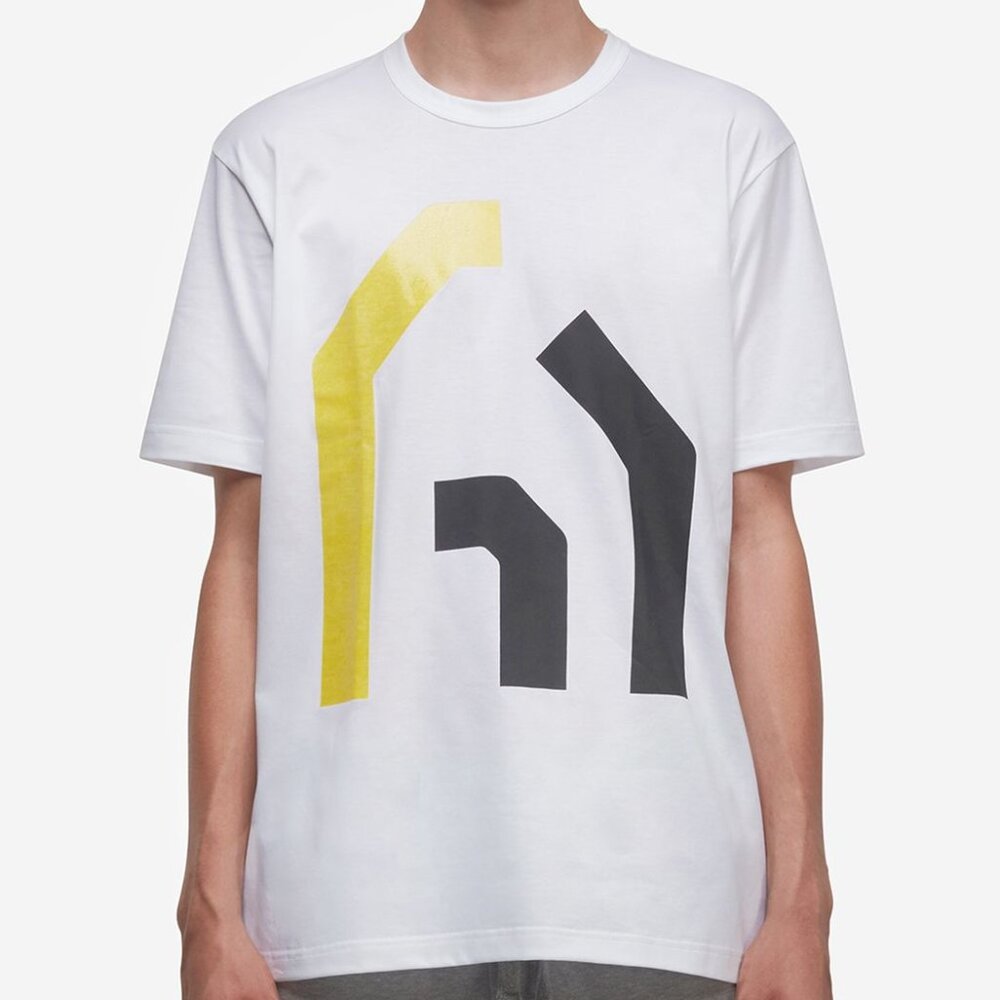 BNWT AW18 JUNYA WATANABE BLACK AND YELLOW PRINT TSHIRT M